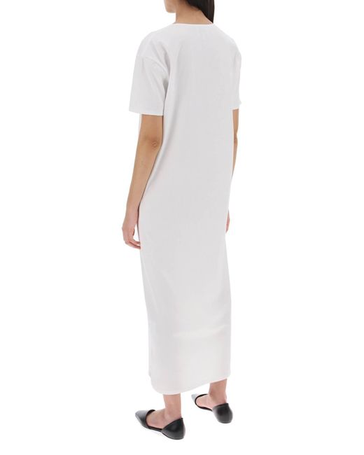Loulou Studio Maxi Arue Organic Pima Cotton Dress in het White