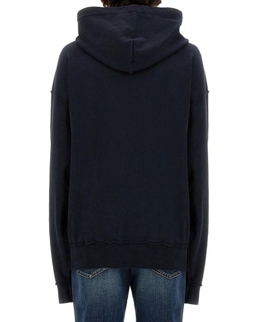 Dolce & Gabbana Blue Marina Print Hoodie for men
