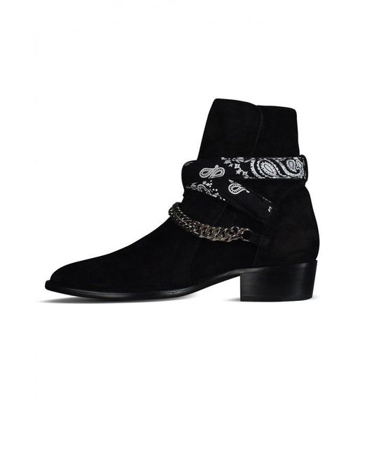 Amiri Black Boots Bandana Buckle for men