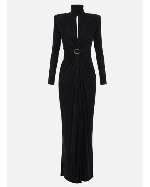 Robe de tapis rouge avec rideaux Elisabetta Franchi en coloris Black