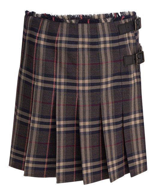 Burberry "check" Wollen Mini-kilt in het Black