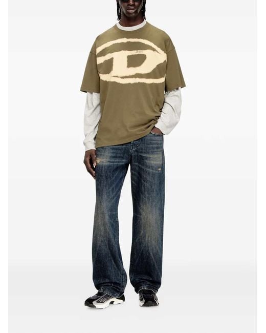 DIESEL Green T Boxt Bleach T Shirt
