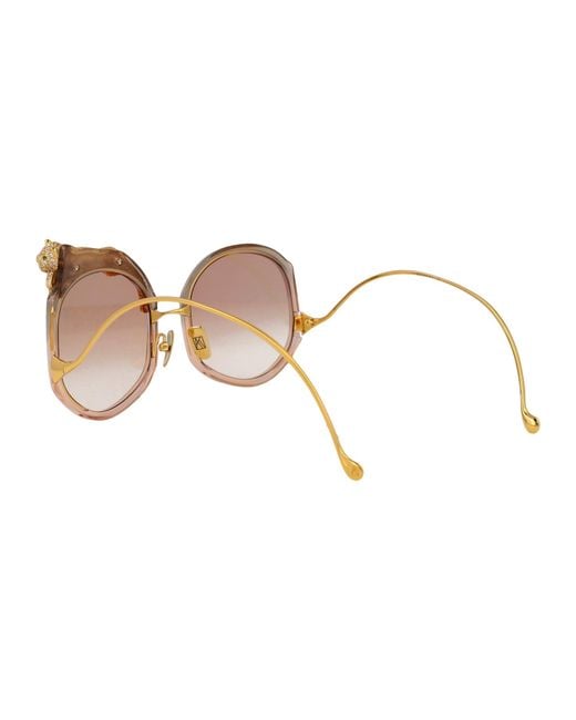 Anna Karin Karlsson Natural Round Sunglasses Rose Et Le Rêve Sun Tobacco