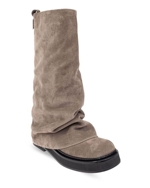 Las botas de combate de cuero de ante Attico Robin The Attico de color Brown