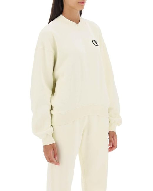Off White Crew Neck Sweatshirt mit gefährterem Logo di Off-White c/o Virgil Abloh in Natural