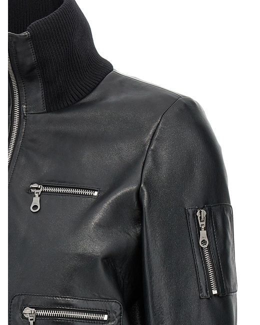 Chloé Black Chloã Leather Bomber Jacket