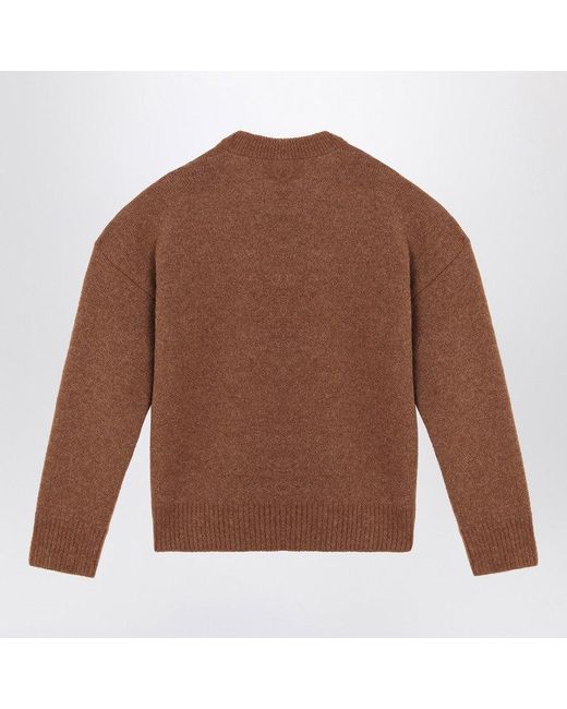 AMI Brown Hazelnut Ami De Coeur Sweater for men
