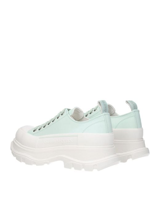 Alexander McQueen White Sneakers Uomo Pelle Verde/Acqua for men