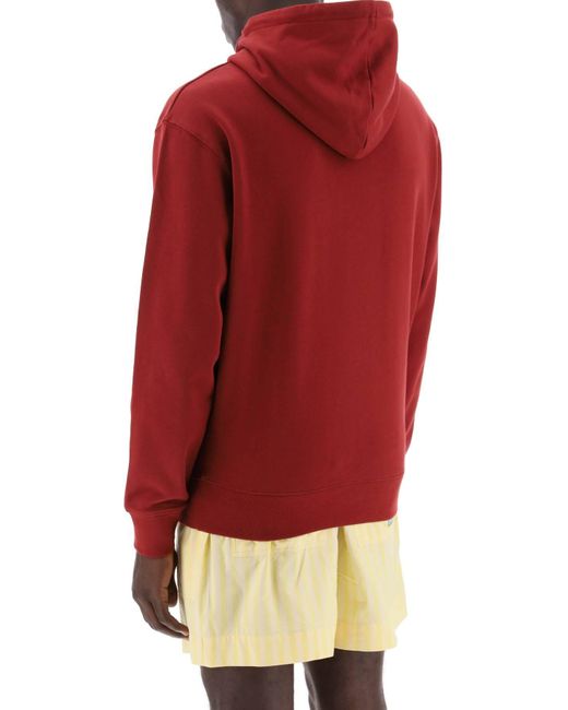 Maison Kitsuné Sweatshirt Met Capuchon Met Grafische Print in het Red voor heren
