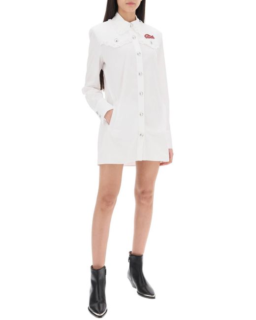 Logo Patch mini robe Alessandra Rich en coloris White