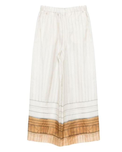 Alysi White Striped Pants