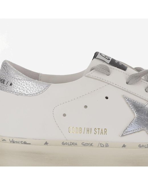 Golden Goose Deluxe Brand Gray Leather Hi Star Patch Sneakers