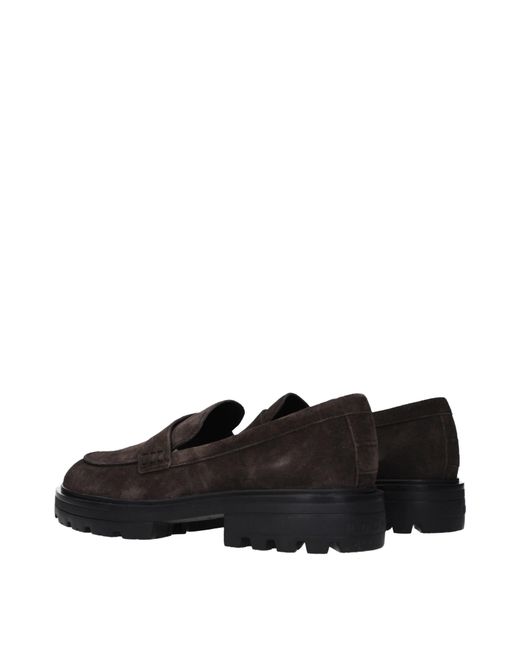 Hogan Black Loafers H673 Suede