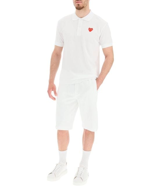 Comme des Garcons gioca al cuore Polo Shirt di COMME DES GARÇONS PLAY in White