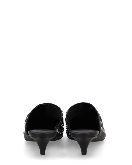 Ash Black Studded Mules