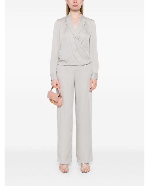 Theory White Wide-Leg Pull On Trousers