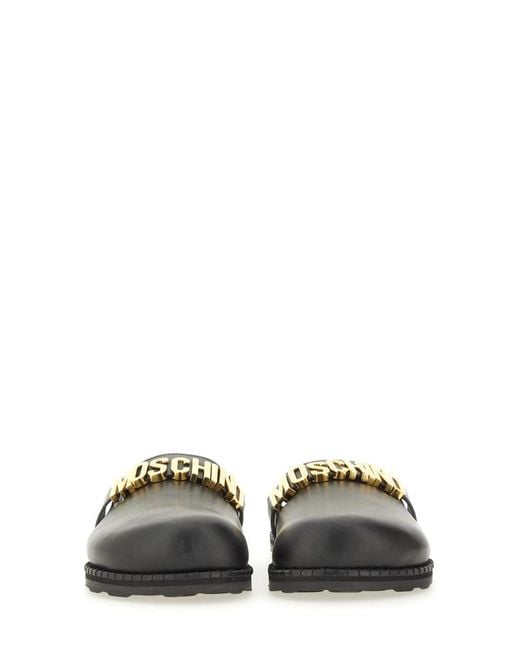 Moschino Green Sabot mit Logo -Schriftzug