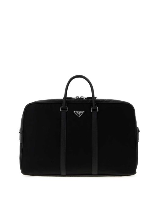 Prada Black Re-Nylon Travel Bag for men
