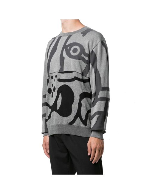 KENZO Gray Abstract Tiger-print Sweatshirt for men