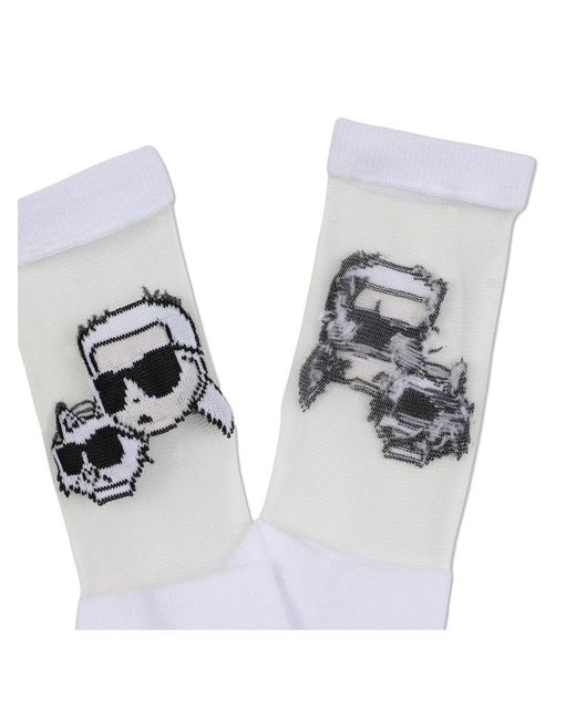 Karl Lagerfeld White Logo Socks