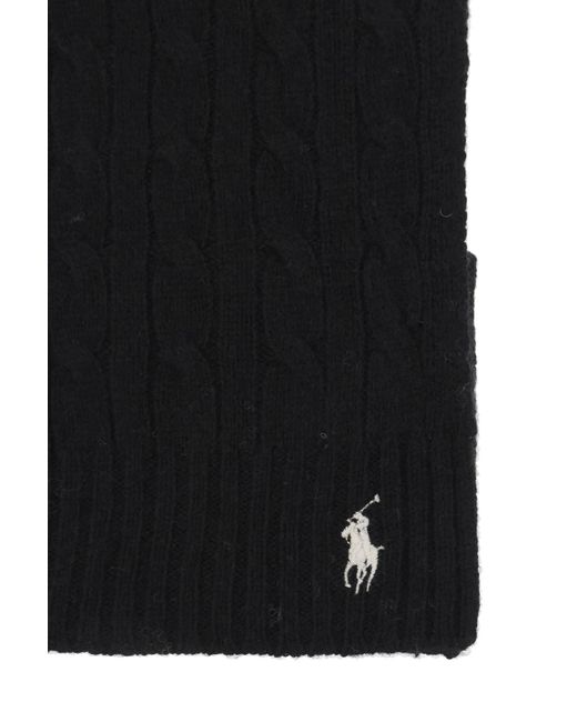 Laine et écharpe en tricot en cachemire Polo Ralph Lauren en coloris Black