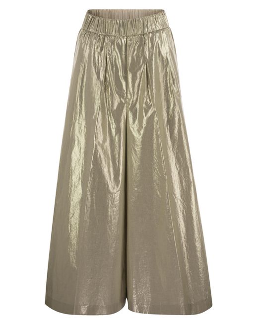 Peserico Natural Laminated Cotton Poplin Trousers