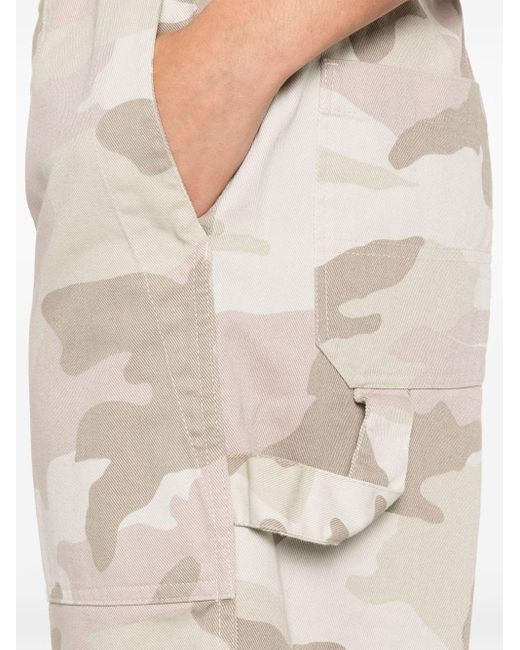 White Sand White Camou Print Cotton Trousers