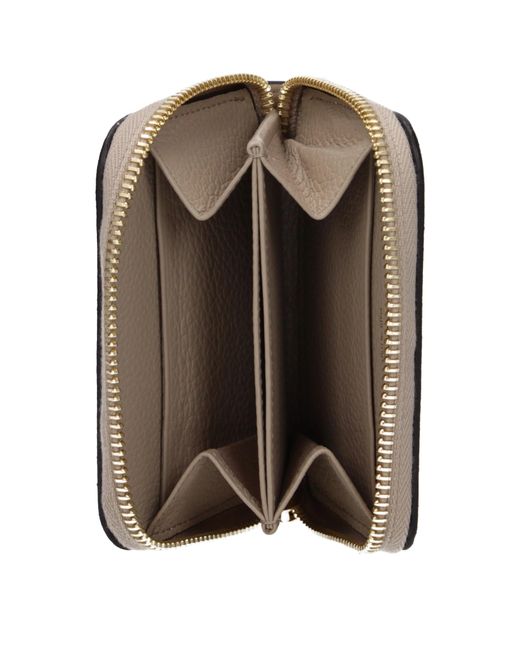 Ferragamo Gray Wallet Leather/Tan