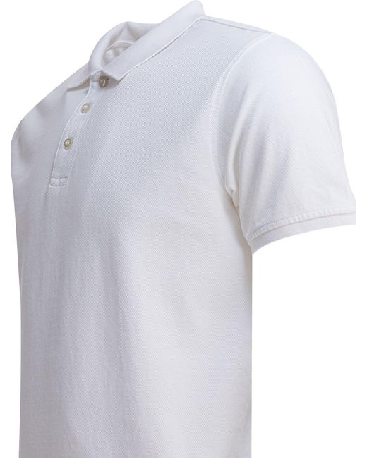 Altum White Cotton Polo Shirt for men