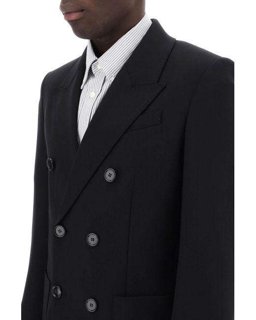AMI Double Breasted Wol Jacket Voor Mannen in het Black voor heren