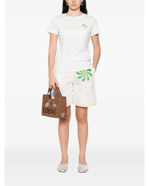 KENZO T-Shirt Met Bloemenprint in het White