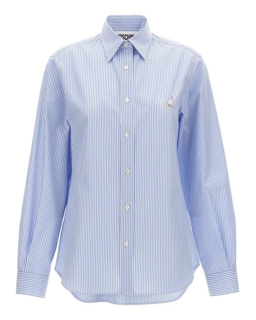 Moschino Blue 'Oca' Embroidered Shirt