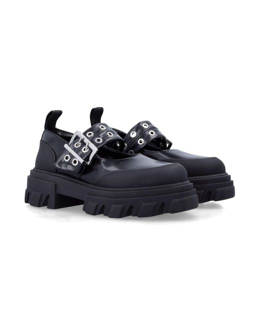 Ganni Blue Cleated Ballerina Shoes