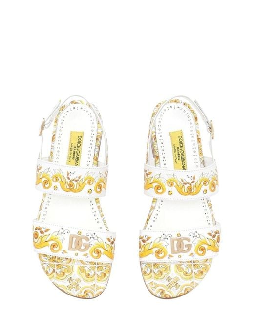 Dolce & Gabbana Metallic Printed Calf Sandal for men