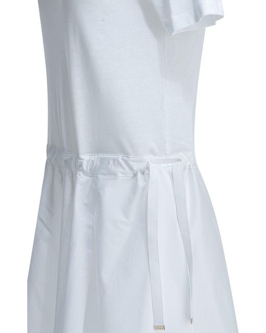 Herno White Flared Midi Dress