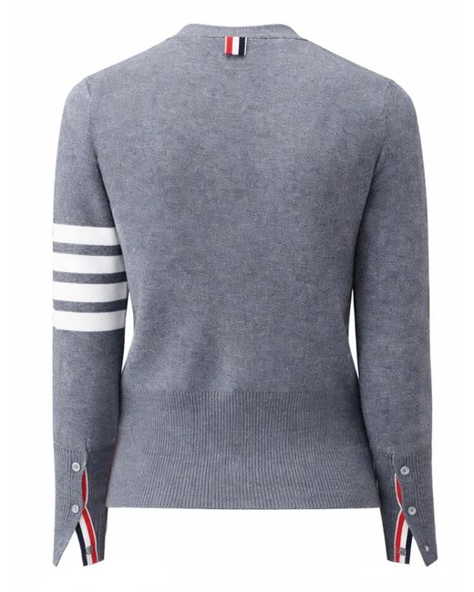 Thom Browne Gray V-neck Cardigan for men