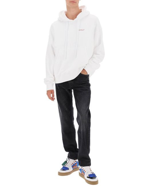 Off-White c/o Virgil Abloh Hoodie mit Rückenpfeildruck in White für Herren