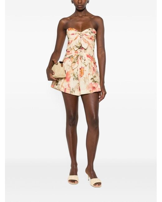 Zimmermann Pink Mahon Cotton Playsuit