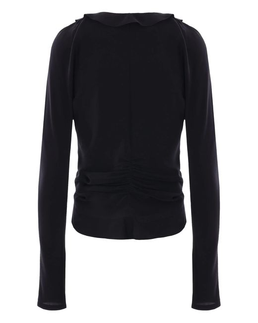 Saint Laurent Blue Crepe De Chine Blouse