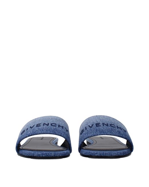 Givenchy Blue Slippers And Clogs Fabric/Denim