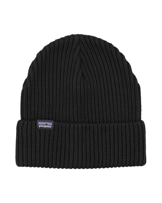 Patagonia Black Fisherman's Rolled Beanie for men