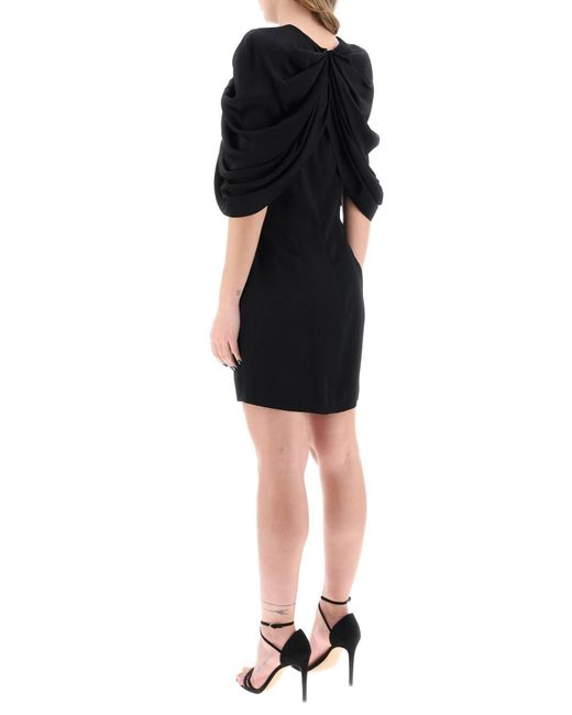 Stella McCartney Stella Mc Cartney Mini -jurk Met Bloemblaadjesmouwen in het Black