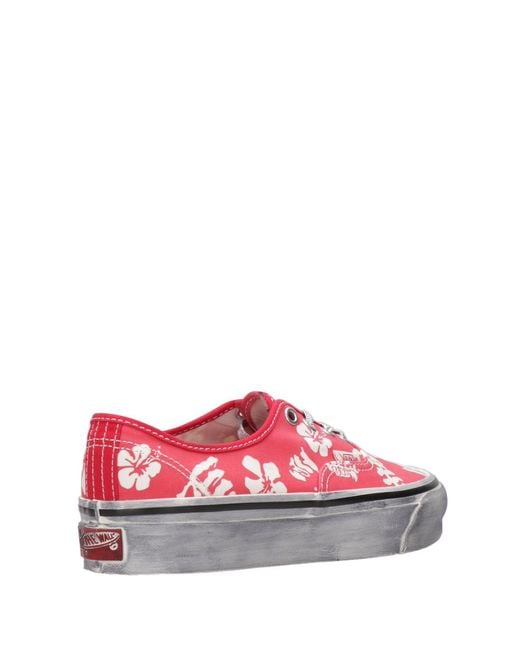 Baskets Corail+Blanc Vans en coloris Red