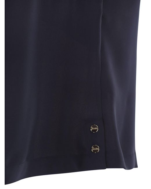 Top con cuello en V Herno de color Blue