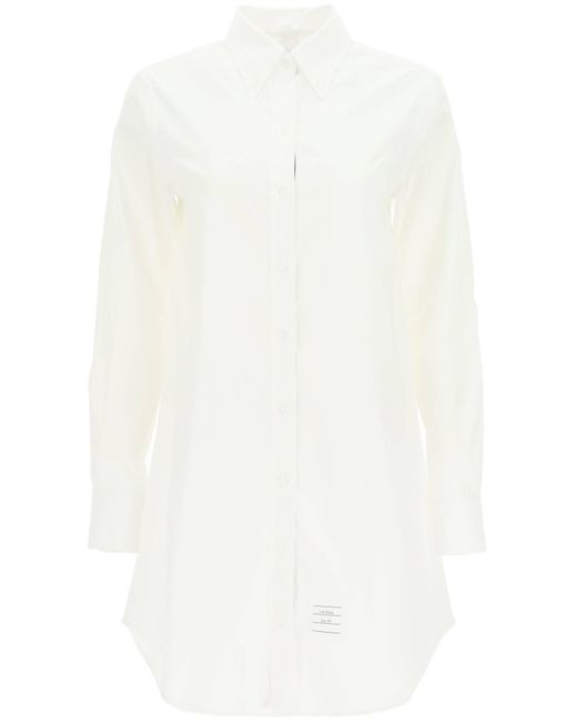 Camisa clásica de corte largo Thom Browne de color White
