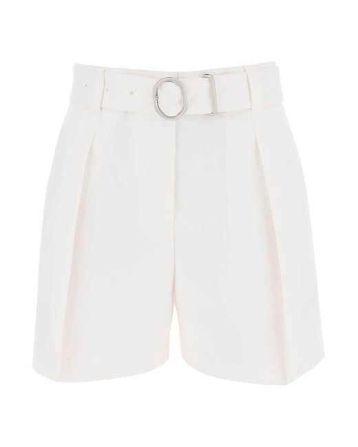 Pantaloncini di bermuda di cotone con cintura rimovibile di Jil Sander in White