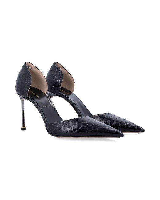 Tom Ford Blue Printed Python Leather Pumps