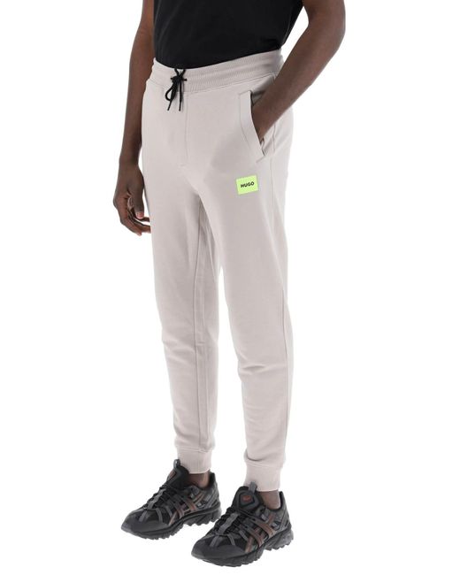 Pantalones de jogger de algodón HUGO de hombre de color Gray