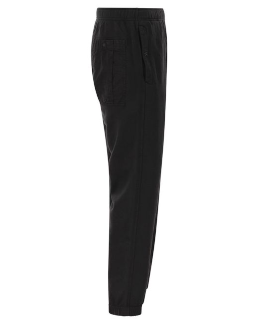 Stone Island Black Regular Fit Jogger Trousers With Seasonal Pocket for men