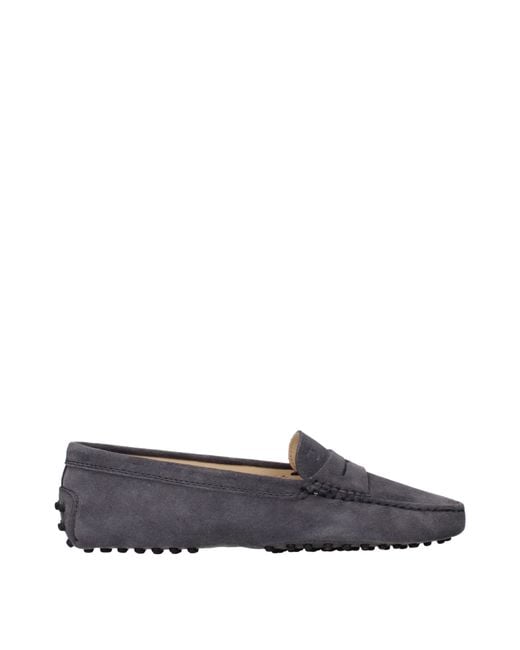 Tod's Blue Suede Moccasins/Tar